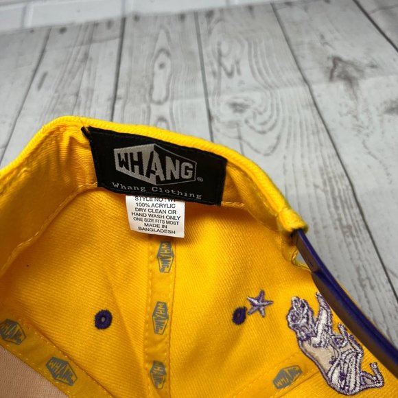 California Republic Whang Clothing Hat Snapback Cap Yellow Purple Men - Picture 6 of 7